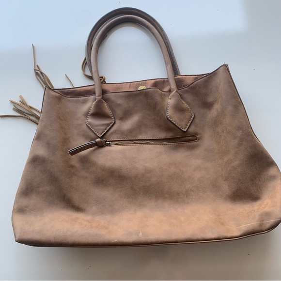Merona Leather Tote Handbag‎ Brown - Picture 5 of 8